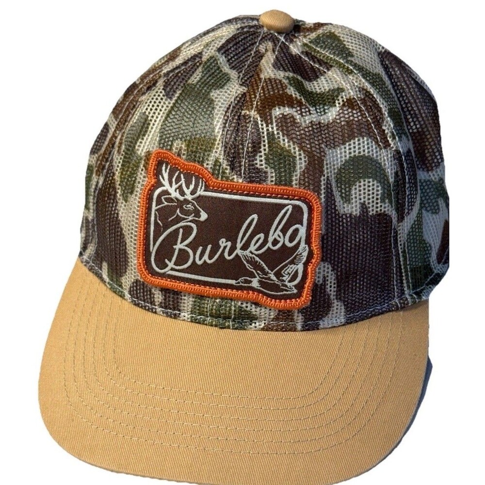 Burlebo Camouflage Cap Mesh Adjustable Y Snapback Hat Outdoors Hunting Duck Camo